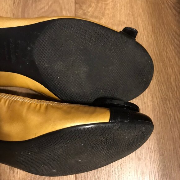 Prada GOLD AND BLACK Patent Leather Buckle Ballet Flat 7.5 - MADE IN ITALY - Picture 8 of 11